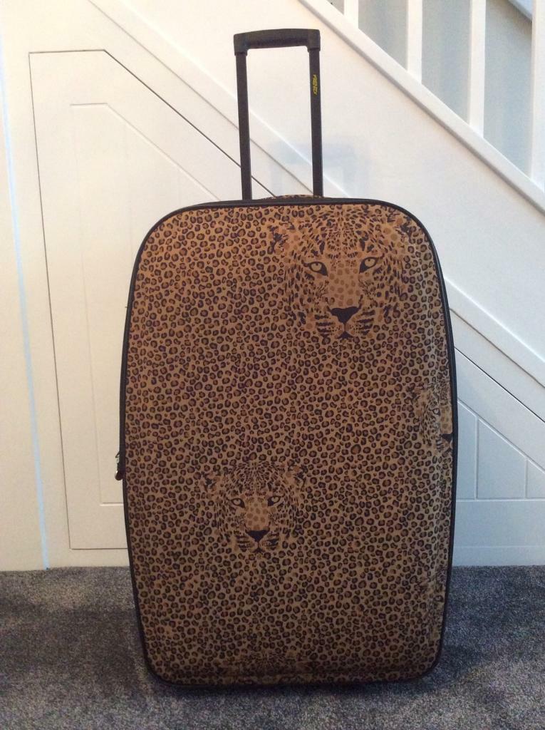 large leopard print suitcase